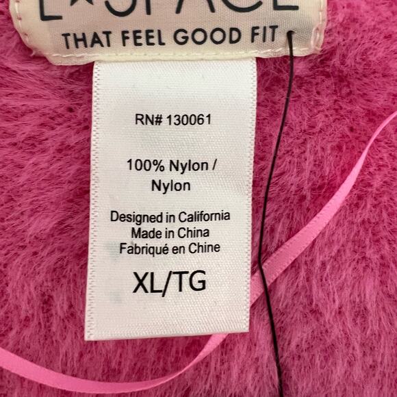 L Space Daydreamin Button Front Cardigan Barbie Pink Knit Fuzzy Cozy XL Coquette - Picture 9 of 11